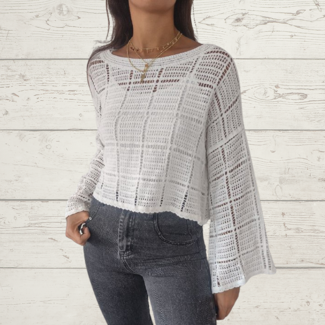 Sweater con puntos, color blanco