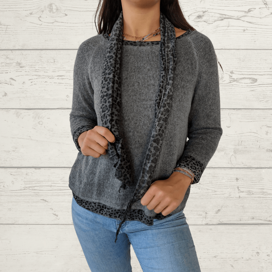 Sweater Italiano Alba, color gris