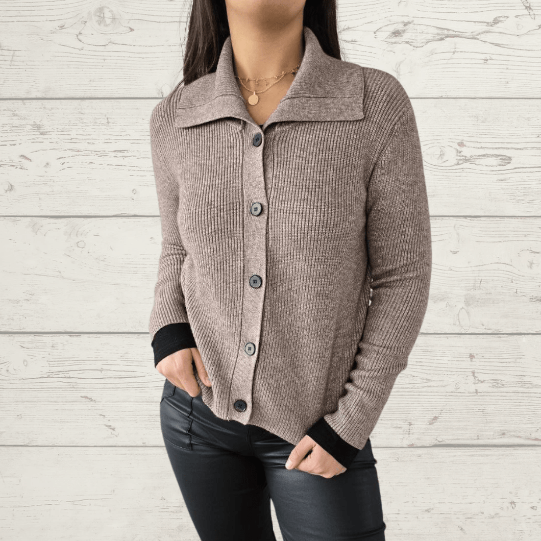 Chaleco Cuello, color Taupe