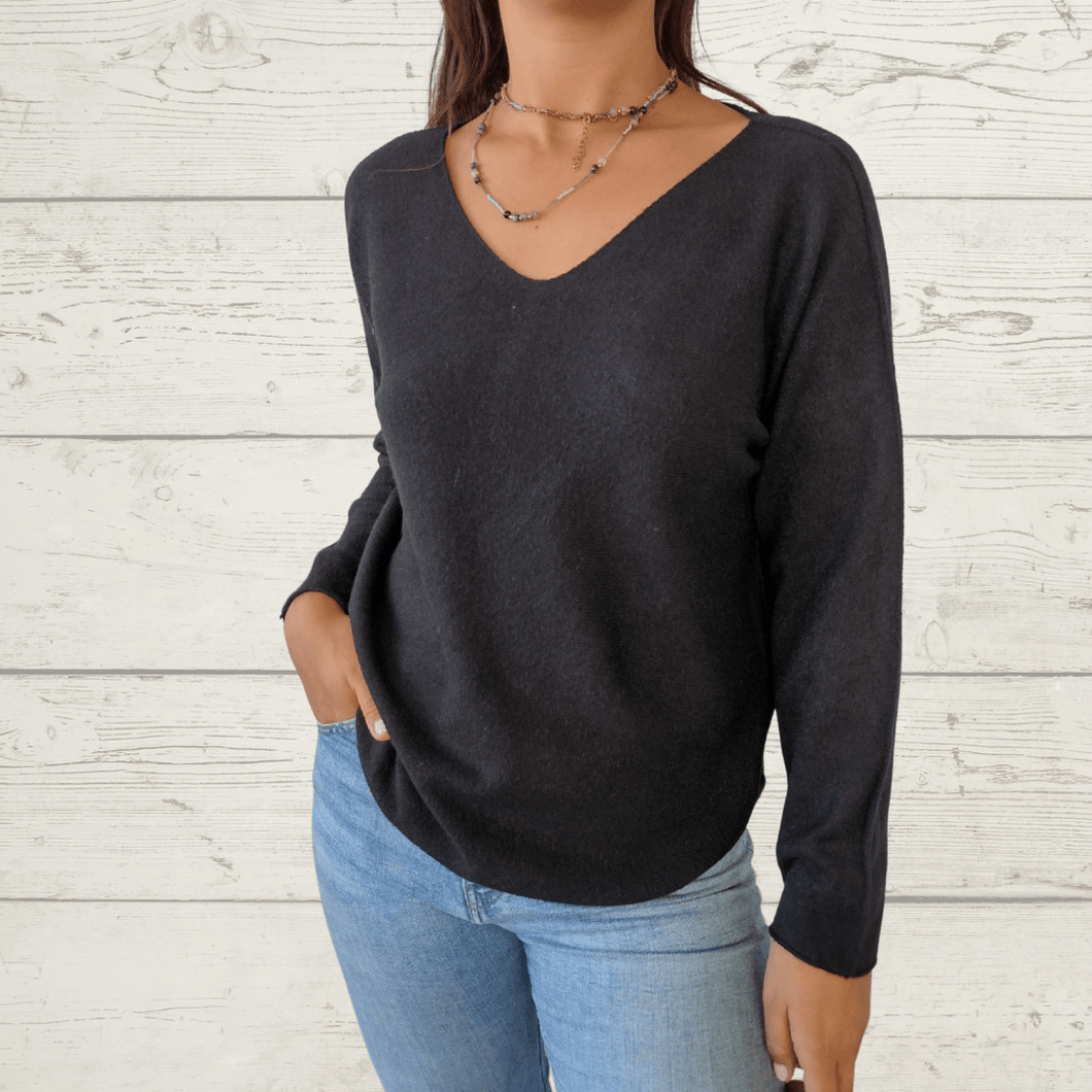 Sweater Italiano Badia, color negro