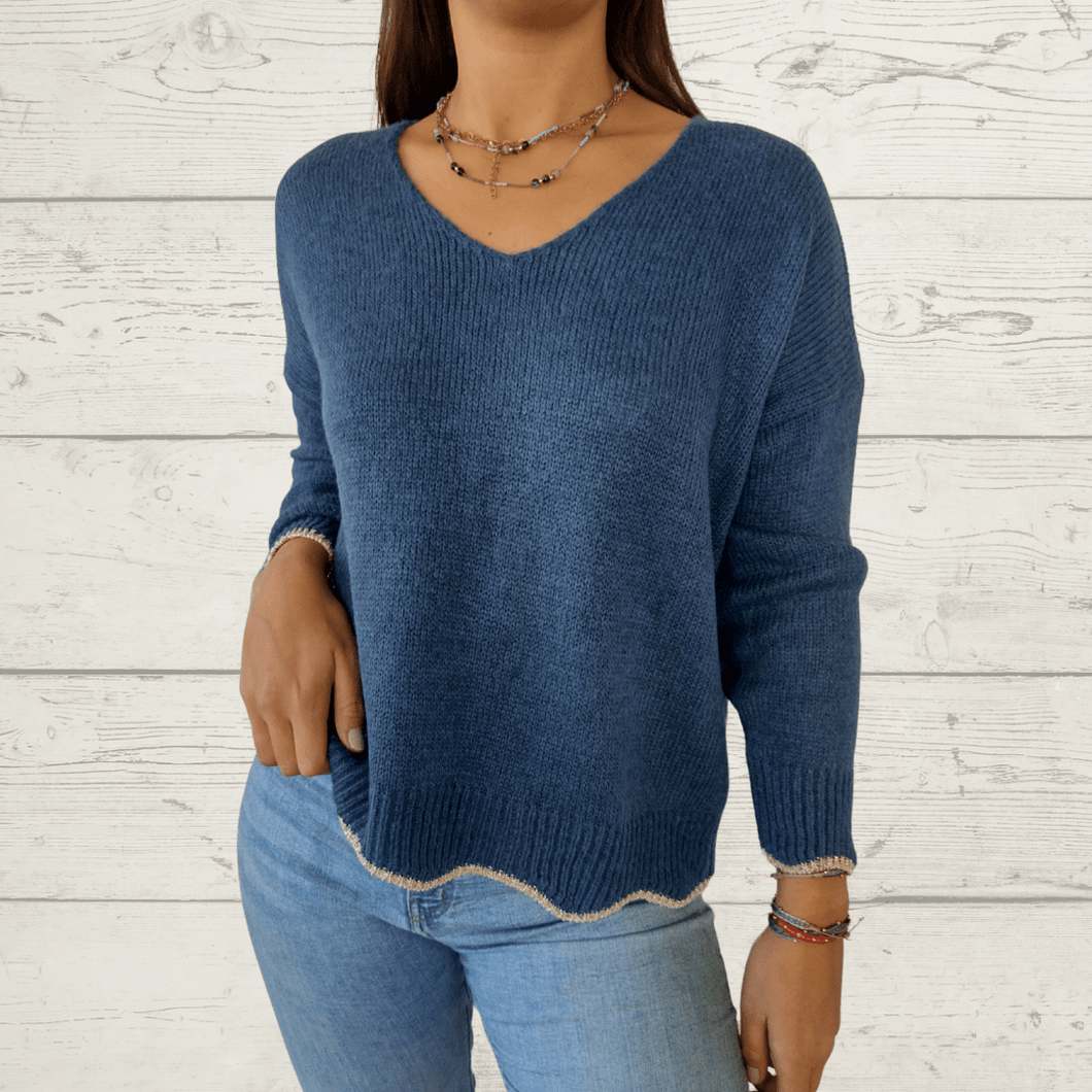 Sweater Italiano Ancona, color azul jeans