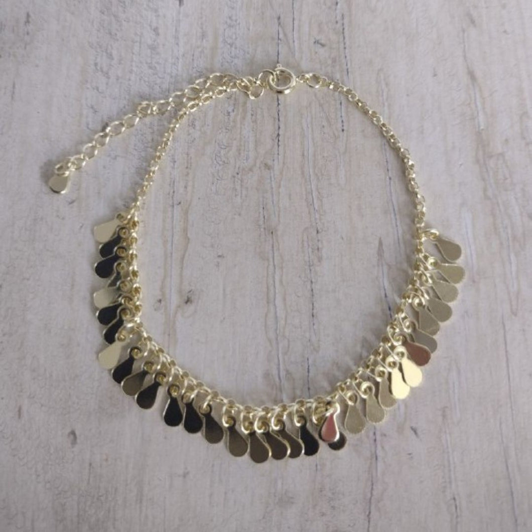 Pulsera mini lagrimas, bañado en oro 18 K